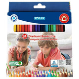 Stylex trekantede farveblyanter 24 farver