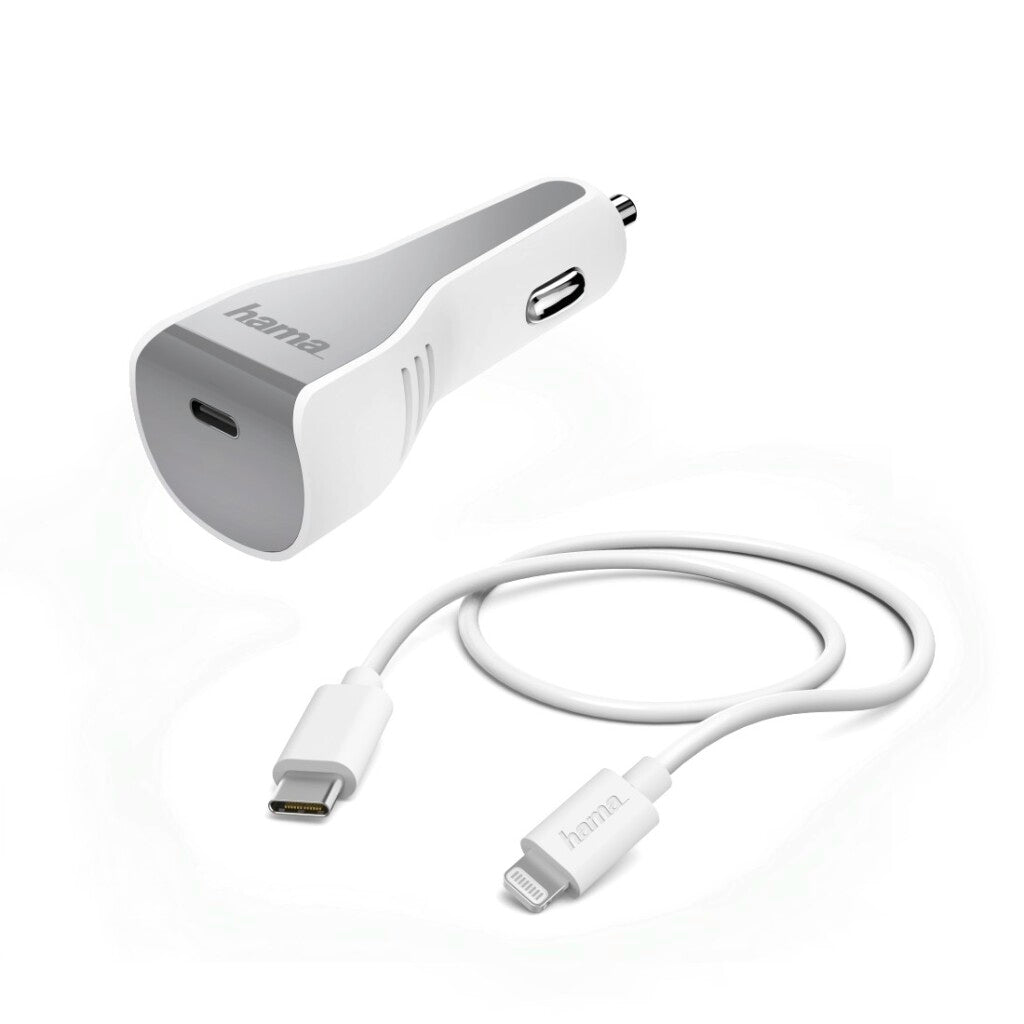 Hama billadesæt lightning power delivery (pd) 30w hvid