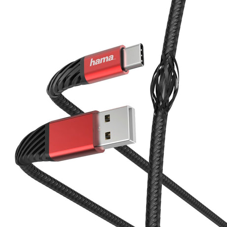 Hama ladedatakabel ekstrem USB-A - USB-C 1,5 m sort rød