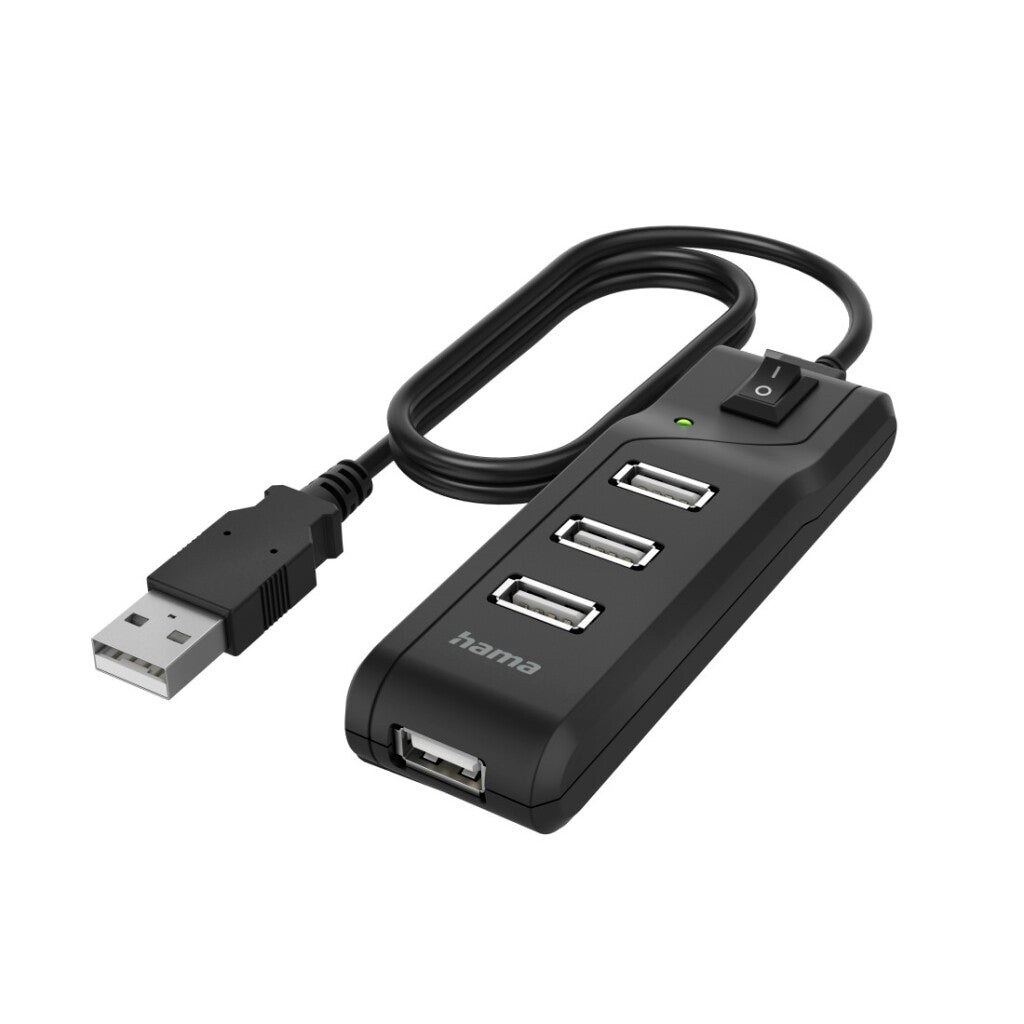 Hama USB-hub 4-ports USB 2.0 480 Mbit s tænd/sluk-knap