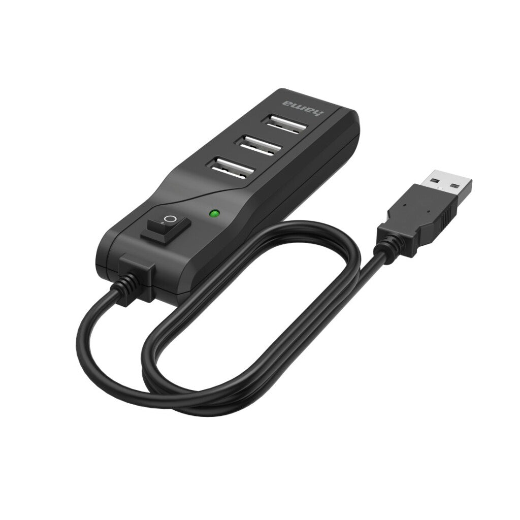 Hama USB-hub 4-ports USB 2.0 480 Mbit s tænd/sluk-knap