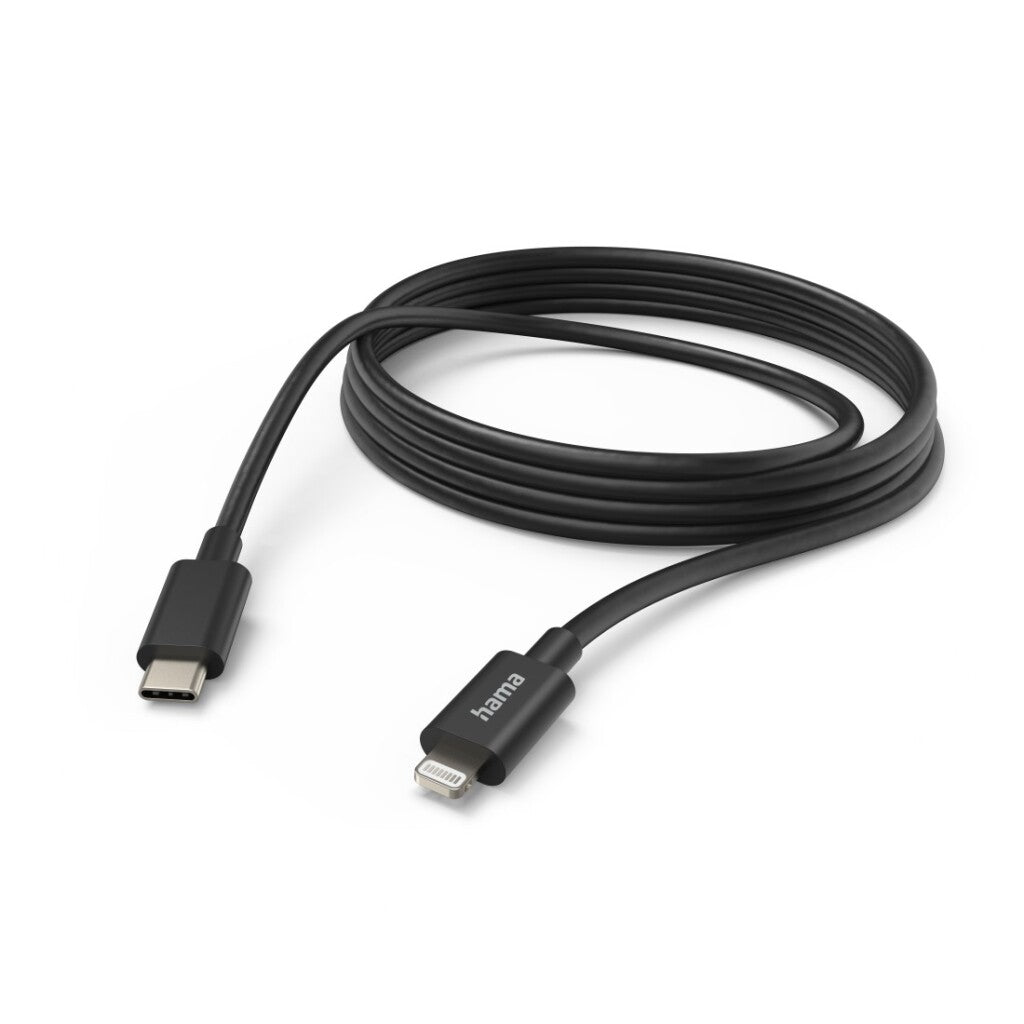 Hama ladekabel USB-C - lyn 3 m sort