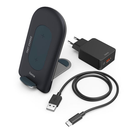 Hama trådløst opladersæt qi-fc15s 15w trådløs smartphone ladestation størrelse
