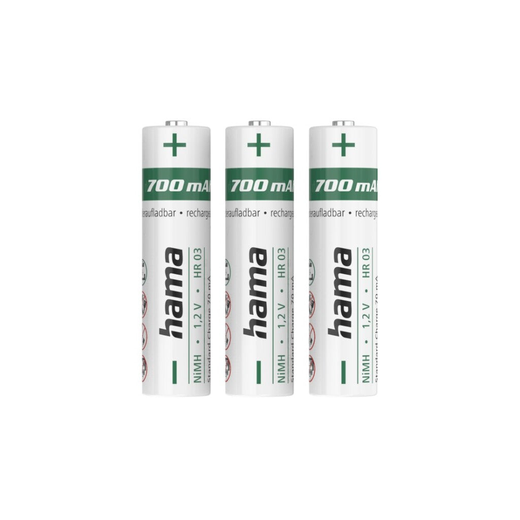 Hama nimh batterier aaa micro 700 mah 1,2v 3 stk