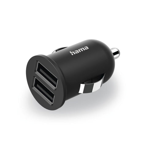 Hama 2-vejs USB oplader cigarettænder opladningsadapter til bil 2,4 til 12 w