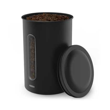 Xavax kaffedåse til 1,3 kg bønner eller 1,5 kg pulver, lufttæt, aromatæt, sort
