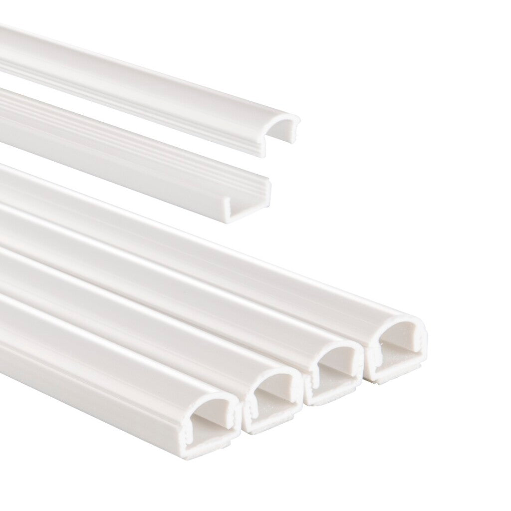 Hama kabelkanal selvklæbende halvrund 100x1,1x1 cm 4 stk PVC hvid