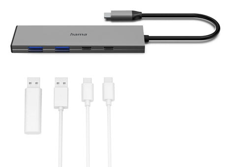 Hama USB-C Hub 4 porte 2x USB-A 2x USB-C USB 3.2 Gen2 10 Gbit S PD Alu