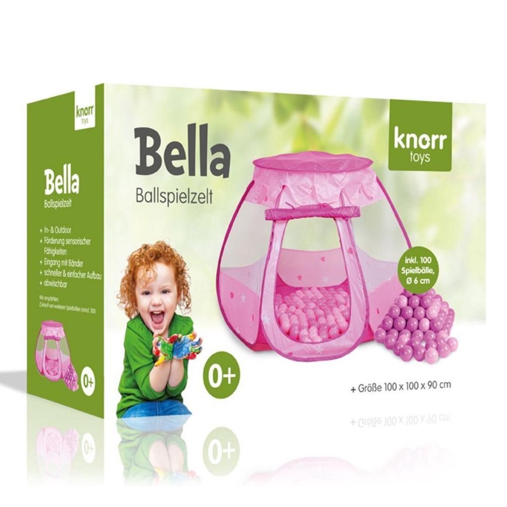Legetelt med 100 bolde pink