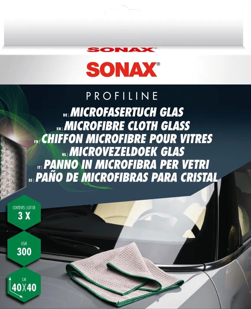 Sonax microfasertuch glas mikrofiber rengøringsklud 3 stk.