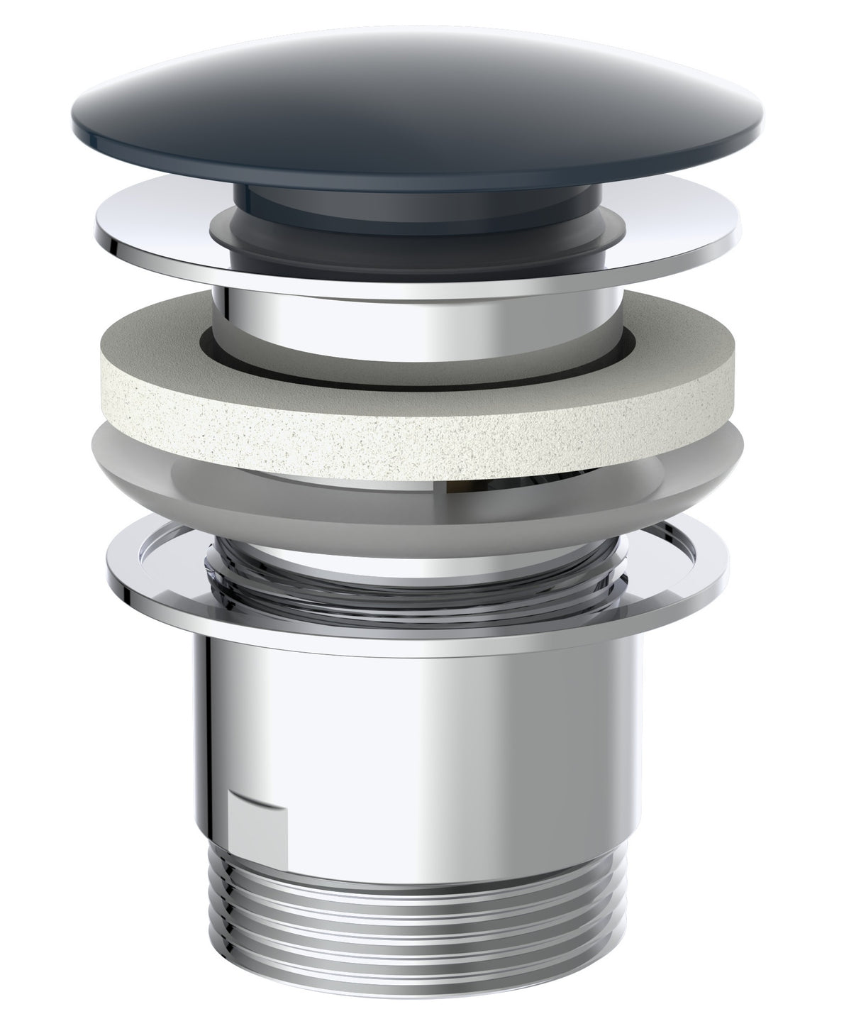 Schutte design clic-clac affald | med overløb | 1 ¼" x 65 mm | mat sort - 98807420 98807420