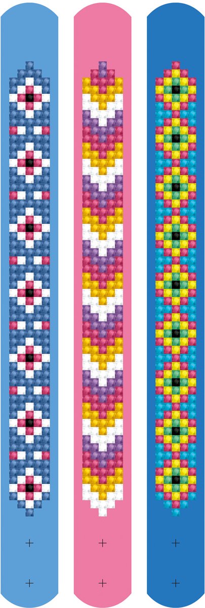 Diamond dotz® diamantmaleri armbånd - børn voksne - dtz11.010 - blomster - runde sten - komplet pakke