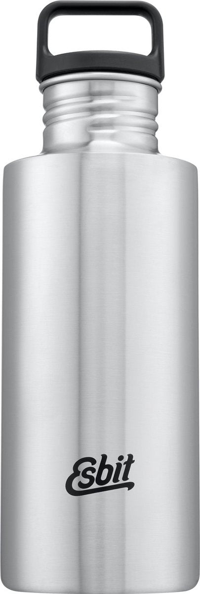 Esbit sculptor vandflaske - 750ml - sølv - drikkedunk i rustfrit stål - løkkehætte