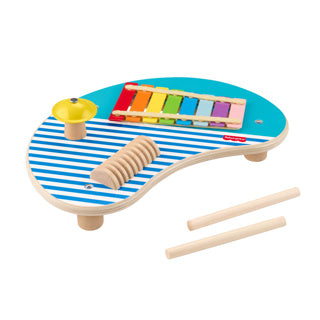 Fisher-pris musikbord i træ - med instrumenter - 3 dele