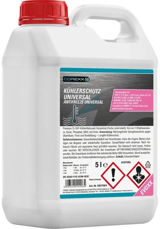 Corexx kühlerschutz uni evoxx frostvæske 5 l universal evoxx