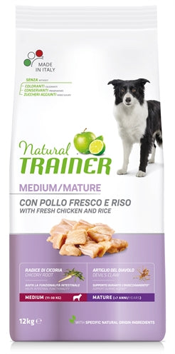 Naturlig trænerhund senior medium kylling