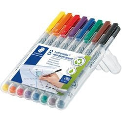 Staedtler lumocolor f ikke-permanent pen - æske 8 farver