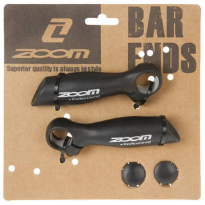 Zoom Handle Bar -End - Anatomisk form - 1 sæt (2 bar ender) - 22,2 mm i diameter - aluminium - 138 g par - sort