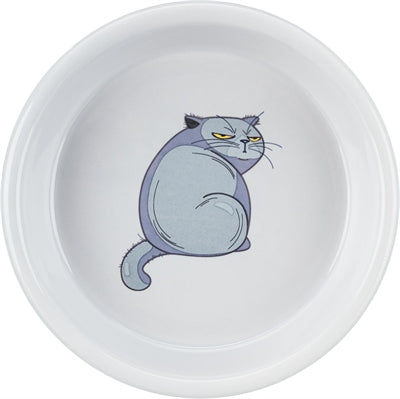 Trixie madskål vandskål vred kat grå