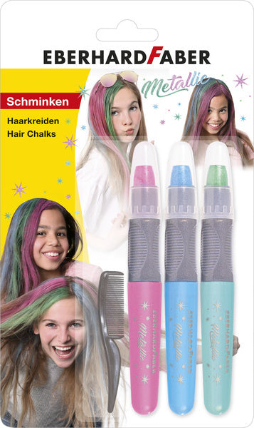 Eberhard faber hårkridt - metalliske farver - sæt 3 dele - ef-579205