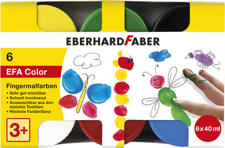 Eberhard faber fingermaling - til børn - 6 x 40ml - ef-578606