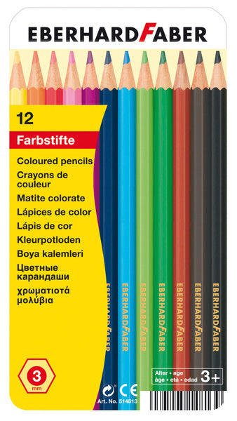 Eberhard faber ef-514813 farveblyanter klassisk metalkasse med 12 dele