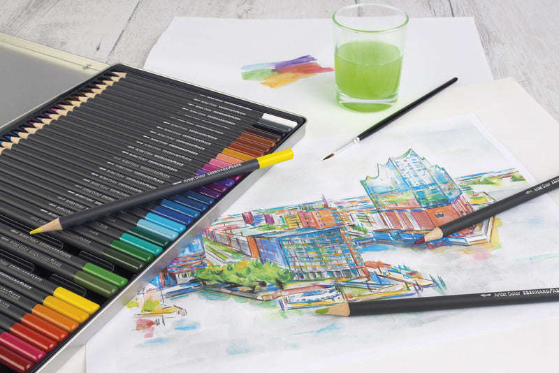 Eberhard faber akvarelblyant - kunstnerfarve - 36 dele - metaletui - ef-516036