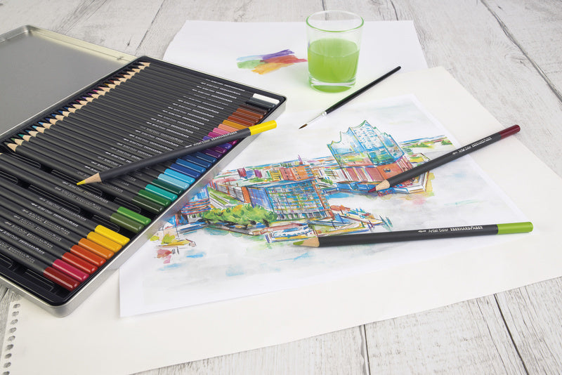 Eberhard faber akvarelblyant - kunstnerfarve - 36 dele - metaletui - ef-516036