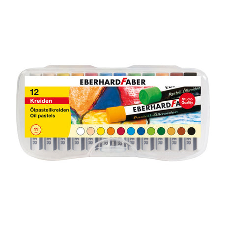 Eberhard faber ef-522013 oliepastel kridt 11mm æske med 12 stk assorteret