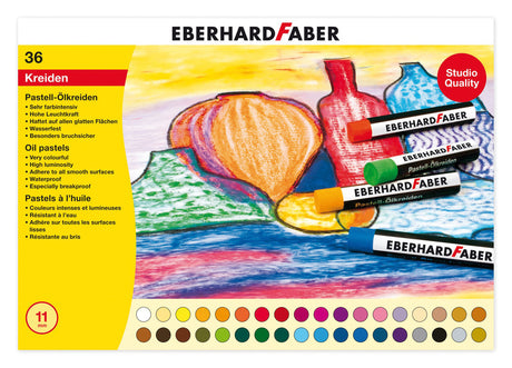 Eberhard faber oliepastelkridt - kunstnerfarve - 36 stykker - i opbevaringsæske - ef-522036