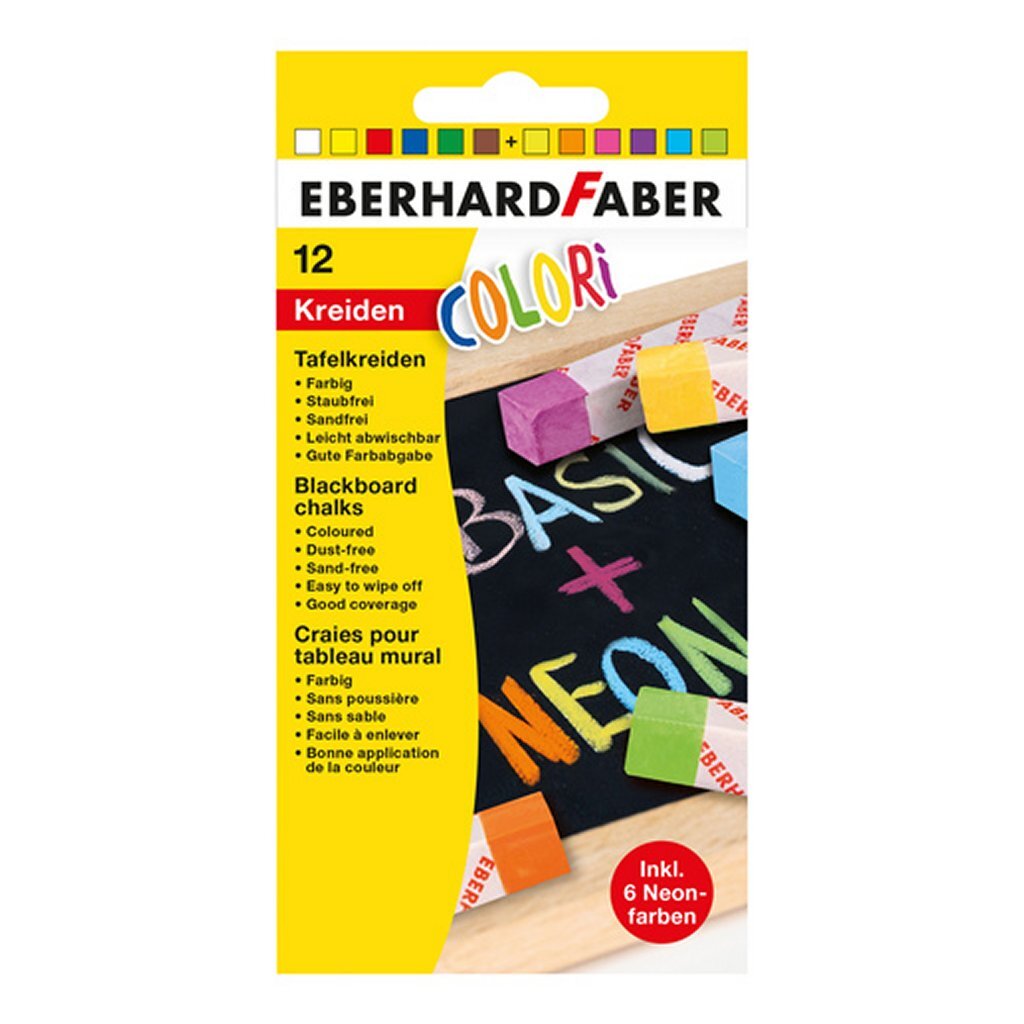 Eberhard faber ef-526012 tavle kridt firkant 12 stk