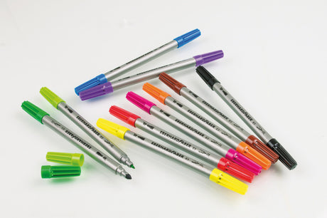 Eberhard faber ef-550010 tuschpenne duo 0,8+1-3mm assorteret etui med 10 stk.
