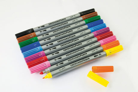 Eberhard faber ef-550010 tuschpenne duo 0,8+1-3mm assorteret etui med 10 stk.