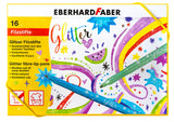 Eberhard faber tusch - glitter - æske med 16 farver - vaskbar - ef-551016