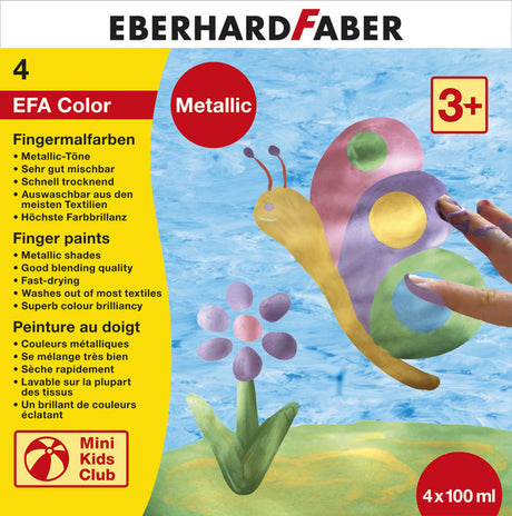 Eberhard faber ef-578802 fingermaling sæt efa metallic sæt 4 x 100ml