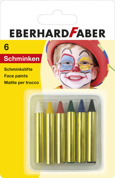 Eberhard faber ef-579106 make-up markører små, sæt 6 farver på blisterkort