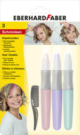 Eberhard faber ef-579202 hårkridt 3 styk pink, lilla, turkis