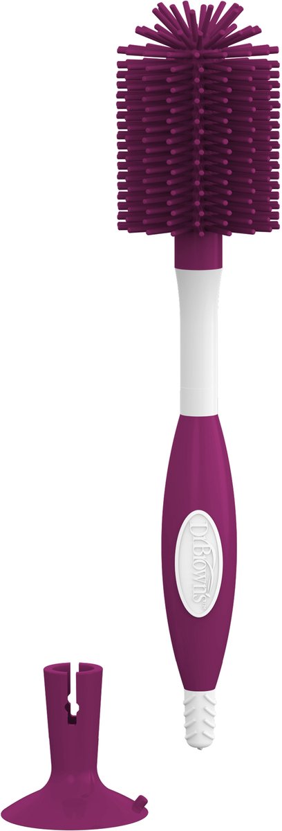 Dr. brown's dr.brown's flessenborstel - siliconen - donker roze