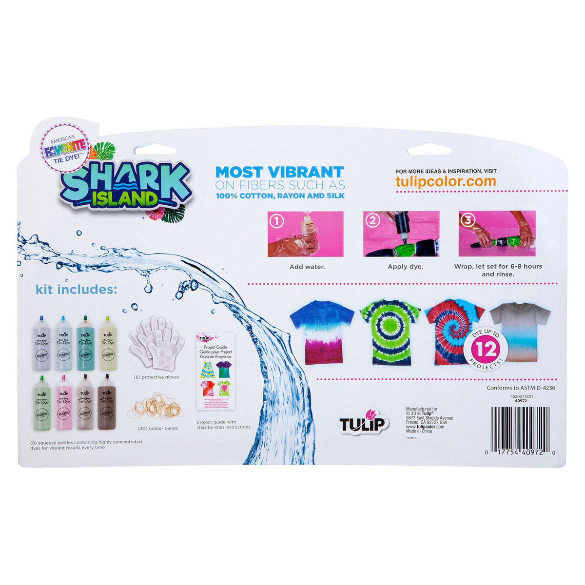 Tulip one-step tie dye tulipan • tie-dye kit shark island 8 farver