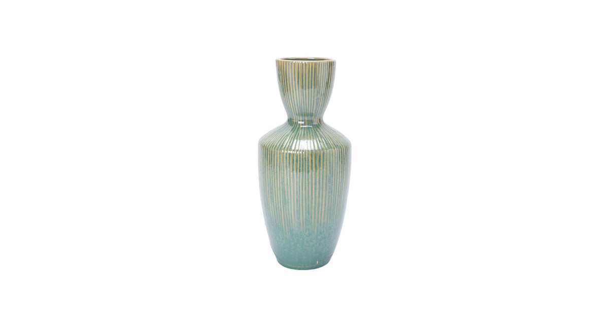 Vase puerto carrillo d13 h29cm turquoise
