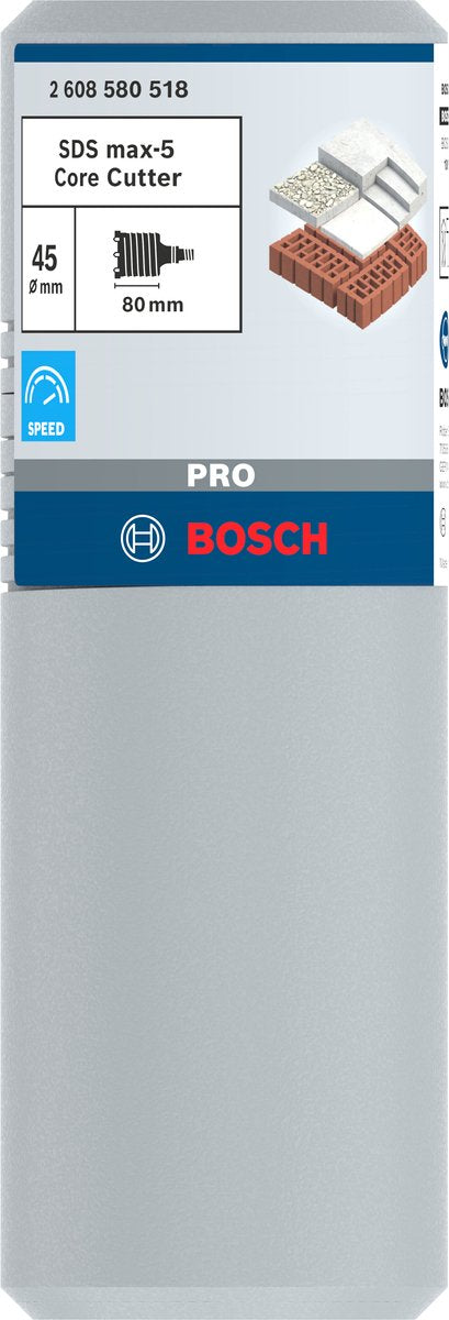 Bosch pro sds max-5 kerneskærer, 45 x 80 x 112 mm
