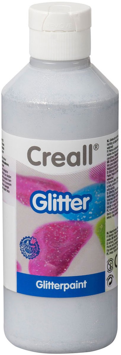 Creall glittermaling sølv, 250ml