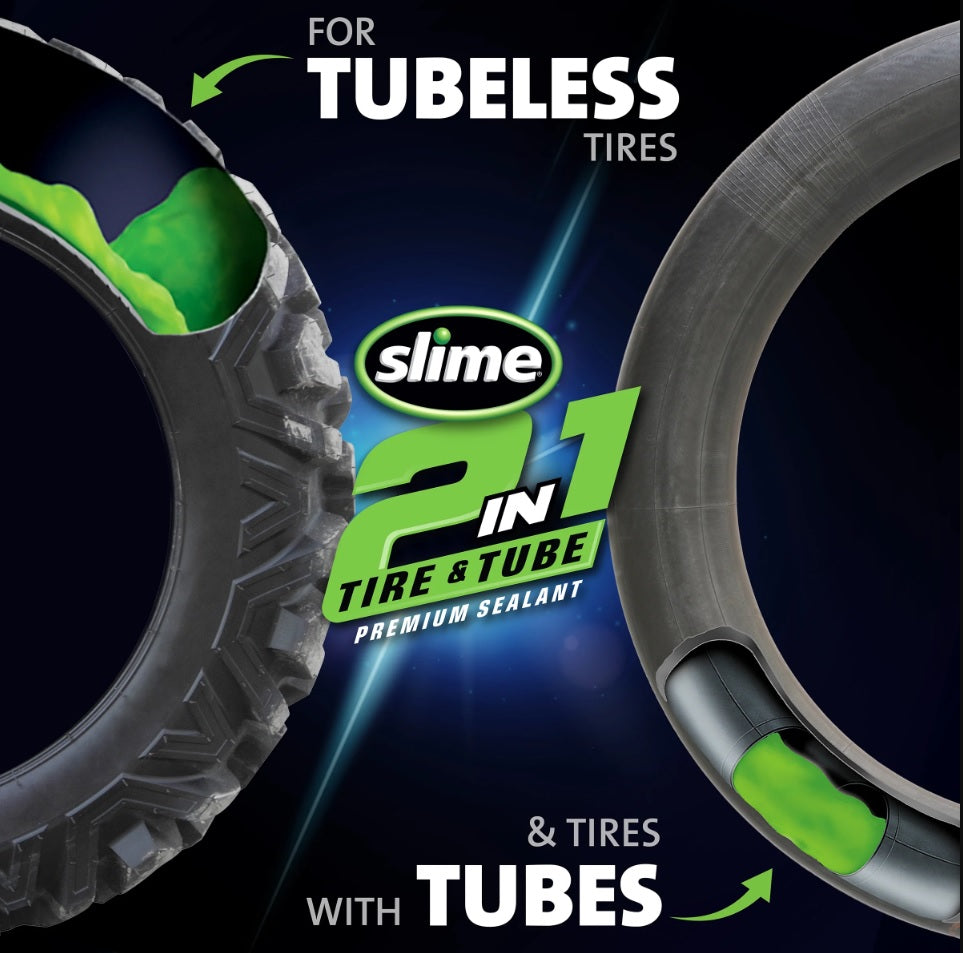 Slime 2-i-1 dæk indvendige slanger anti-punktur middel 473 ml