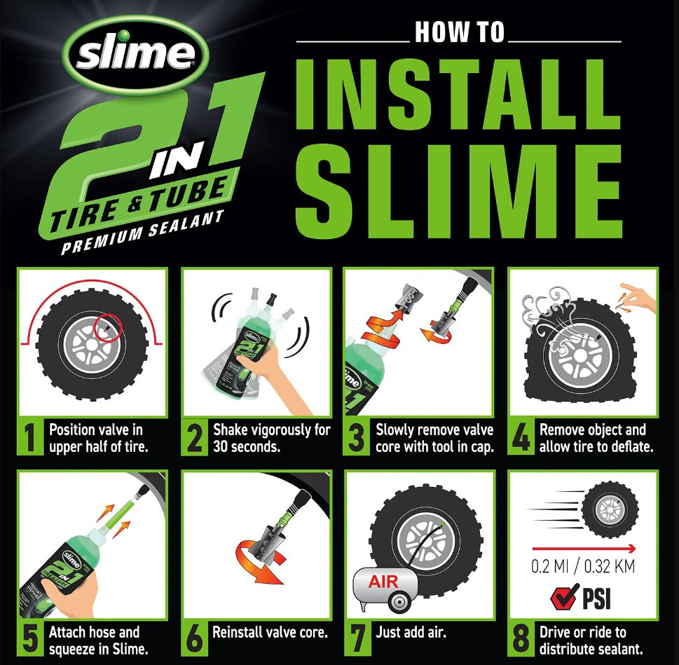 Slime 2-i-1 dæk indvendige slanger anti-punktur middel 3,78 ltr