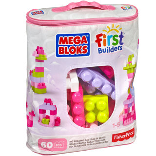 Mega bloks stor byggetaske 60 stk pink