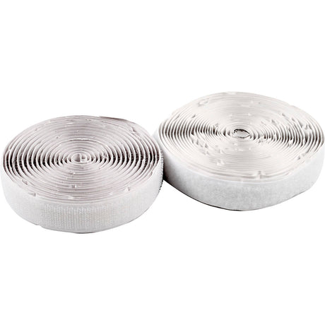 Creativ company Velcro krog-og-løkke lukning, selvklæbende, B: 20 mm, hvid, 5 m 1 rulle