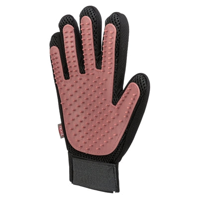 Trixie pelsplejehandske mesh materiale TPR pink sort