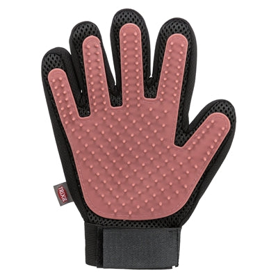 Trixie pelsplejehandske mesh materiale TPR pink sort