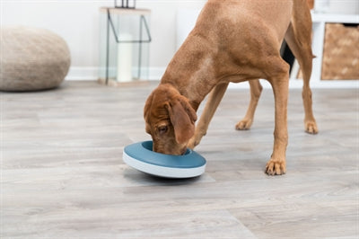 Trixie slowfeeding gyngeskål plast TPR gråblå