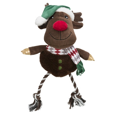 Trixie Xmas rensdyr med floss reb ben plys bomuld